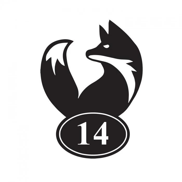 Simplistic Fox Iron House Number Sign 3 Simplistic Fox Iron House Number Sign