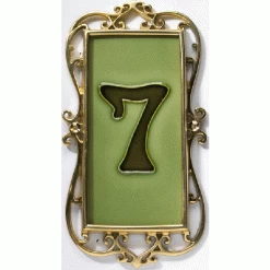 Single Ornate Number Tile & Frame -House Sign Discount Store single brass ornate number tile frame 1