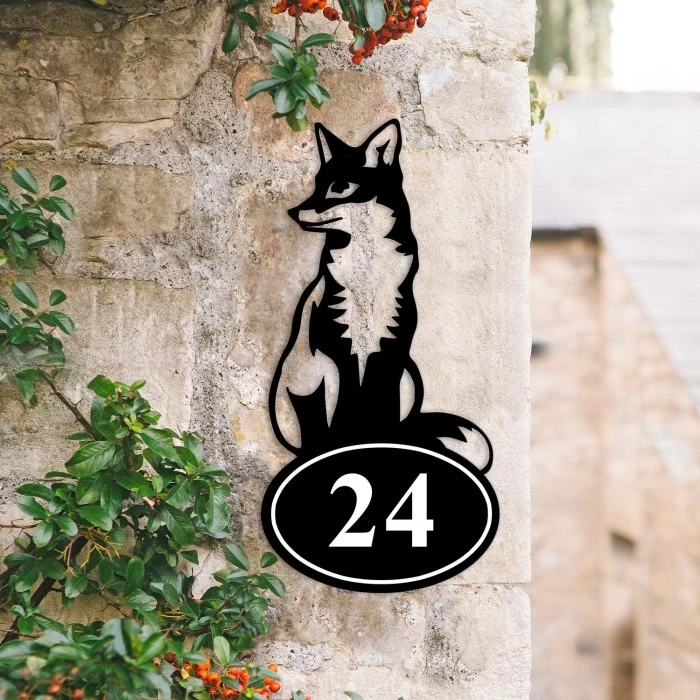 Sitting Fox Iron House Number Sign 6 Sitting Fox Iron House Number Sign - Image 4