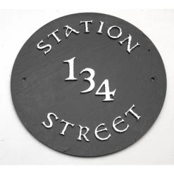“Round House” Circular Slate House Name Sign -House Sign Discount Store slate circular house name plaque