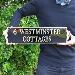 "The Huntingdon" Modern Brass Sign -House Sign Discount Store sp021 the huntingdon modern brass sign 3 1