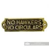 Polished Brass "No Hawkers No Circulars" Sign