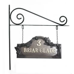 Bronze Flower Fairy Double Sided House Name Sign -House Sign Discount Store sp248 ds brz