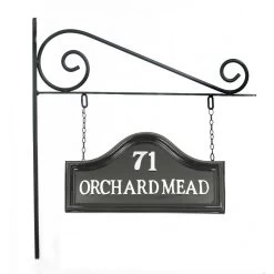 Double Sided Classic Black House Name Sign