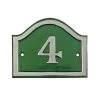 Arched House Number Sign - Green & Chrome -House Sign Discount Store sp399 bc g cast 2