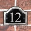 Black & Chrome Arched Number Sign - Vinyl Numbers -House Sign Discount Store sp399 bc vinyl numbers 1