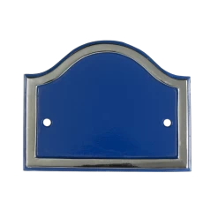 Blank Arched House Number Plaque - Blue & Bright Chrome -House Sign Discount Store sp399 cast brass chrome blue number plaque 2