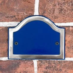 Blue & Chrome Arched Number Sign - Vinyl Numbers 7 Blue & Chrome Arched Number Sign - Vinyl Numbers -House Sign Discount Store sp399 cast brass chrome blue number plaque 2