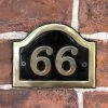 Arched House Number Sign - Black & Brass -House Sign Discount Store sp399 cast brass black number plaque 1 1