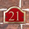Claret & Brass Arched Number Sign - Vinyl Numbers -House Sign Discount Store sp399 pbl r vinyl 1