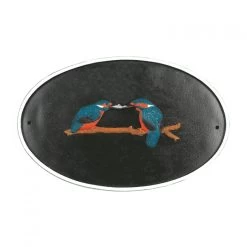 "Kingfisher" Cast Iron Effect Oval House Name Sign 13 "Kingfisher" Cast Iron Effect Oval House Name Sign -House Sign Discount Store sp4000 1
