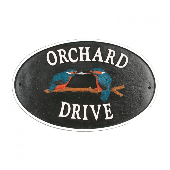 "Kingfisher" Cast Iron Effect Oval House Name Sign 7 "Kingfisher" Cast Iron Effect Oval House Name Sign - Image 5