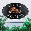 Show Jumper Cast Iron Effect Oval House Name Sign- Vinyl Letters -House Sign Discount Store sp4002 vinyl 2