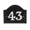 Arched House Number Sign - Black Iron & White -House Sign Discount Store sp400 sp460 ci