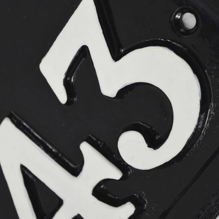 Arched House Number Sign - Black Iron & White 5 Arched House Number Sign - Black Iron & White - Image 3