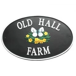 “Cabbage White” Butterfly House Name Sign In Cast Iron Effect -House Sign Discount Store sp4018