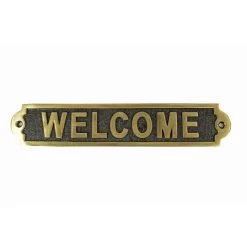 Solid Brass "Welcome" Sign -House Sign Discount Store sp531 blk