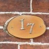 Natural Hard Wood Rustic House Number Sign - 17
