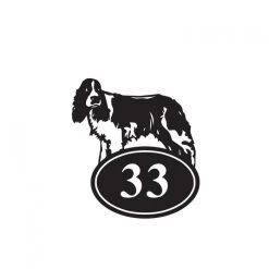 English Springer Spaniel Iron House Number Sign