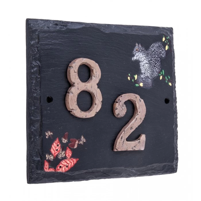 "Hillenbrook Woodland" Squirrel Slate House Number Sign 5 "Hillenbrook Woodland" Squirrel Slate House Number Sign - Image 3