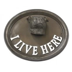 House Sign - Staffordshire Bull Terrier - I Live Here