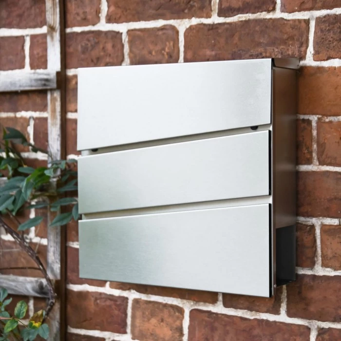 Stainless Steel "The Glade" Wall Mounted Post Box & Newspaper Holder