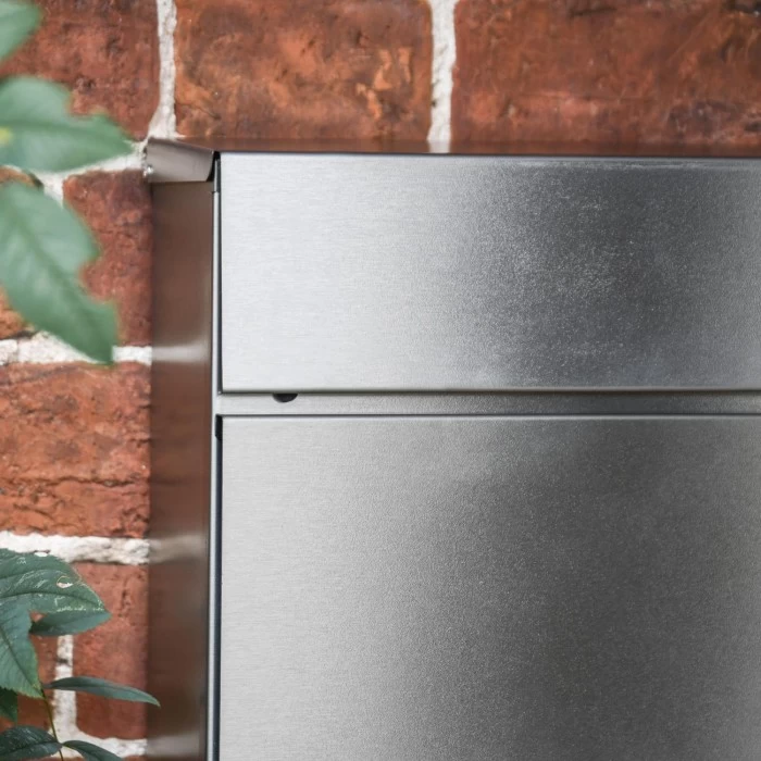 Stainless Steel "Triple Lunette" Wall Mounted Post Box & Newspaper Holder - Image 5