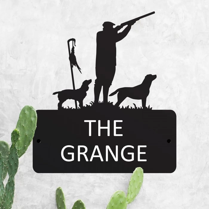 Steel "Game Season" Cocker Spaniel And Labrador House Name Sign 3 Steel "Game Season" Cocker Spaniel And Labrador House Name Sign