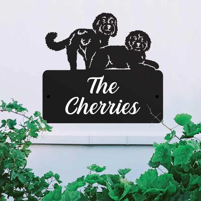 Steel "Pair Of Cockapoos" Dog House Name Sign 5 Steel "Pair Of Cockapoos" Dog House Name Sign - Image 3