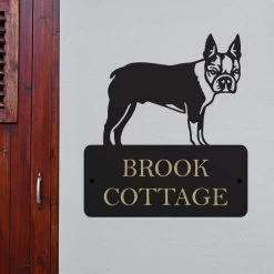 Steel Boston Terrier Dog House Name Sign -House Sign Discount Store steel boston terrier dog house name sign 4