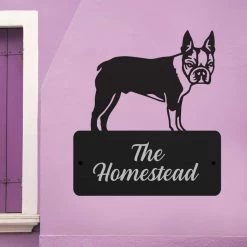 Steel Boston Terrier Dog House Name Sign -House Sign Discount Store steel boston terrier dog house name sign 5
