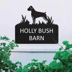 Steel Boxer Dog House Name Sign
