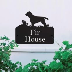 Steel Cocker Spaniel Dog House Name Sign