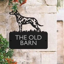 Steel Dalmatian Dog House Name Sign