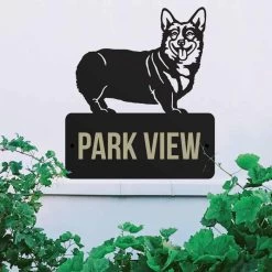 Steel Pembroke Welsh Corgi Dog House Name Sign -House Sign Discount Store steel pembroke welsh corgi dog house name sign 2