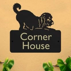 Steel Playful Cockapoo Dog House Name Sign -House Sign Discount Store steel playful cockapoo dog house name sign 3