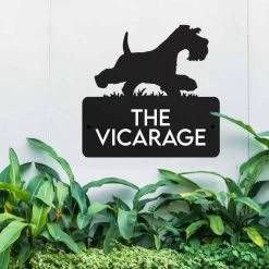 Steel Running Miniature Schnauzer House Name Sign -House Sign Discount Store steel running miniature schnauzer house name sign 5