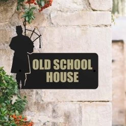 Steel Scottish Bagpipe Player House Name Sign -House Sign Discount Store steel scottish bagpipe player house name sign 5