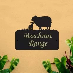Steel Sheep & Lamb House Name Sign -House Sign Discount Store steel sheep lamb house name sign 3