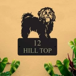 Steel Shih Tzu Dog House Name Sign -House Sign Discount Store steel shih tzu dog house name sign 3