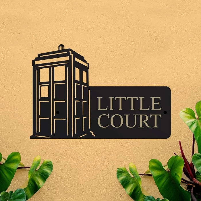 Steel Time Machine Telephone Box House Name Sign 6 Steel Time Machine Telephone Box House Name Sign - Image 4