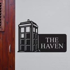 Steel Time Machine Telephone Box House Name Sign 9 Steel Time Machine Telephone Box House Name Sign -House Sign Discount Store steel time machine telephone box house name sign 4
