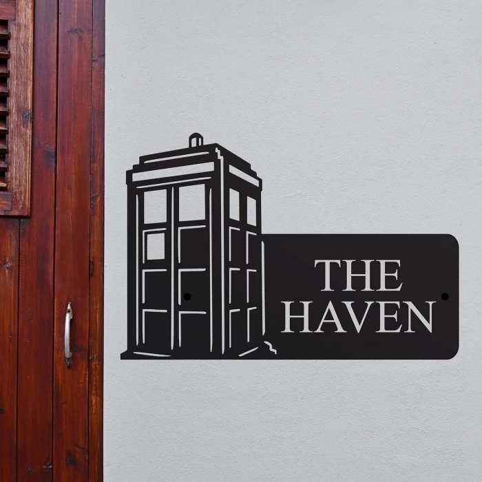 Steel Time Machine Telephone Box House Name Sign 5 Steel Time Machine Telephone Box House Name Sign - Image 3