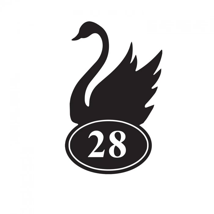 Swan Iron House Number Sign 3 Swan Iron House Number Sign