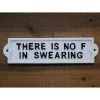 Humorous Swearing Iron Sign In White -House Sign Discount Store swearing iron sign white