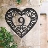 Swirl Heart Iron House Number Sign -House Sign Discount Store swirl heart house number sign 1