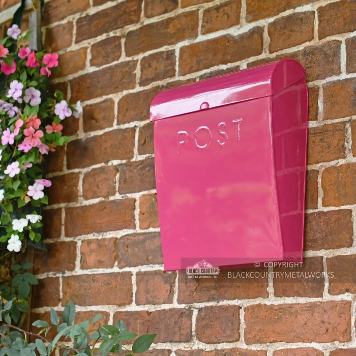 “Persian Summer” Bright Pink Contemporary Post Box 5 “Persian Summer” Bright Pink Contemporary Post Box - Image 3