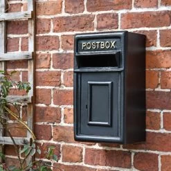 Traditional Black & Gold Wall Mounted Post Box -House Sign Discount Store traditional black gold wall mounted post box 2