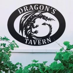 Tribal Dragon Iron Oval House Sign -House Sign Discount Store tribal dragon iron oval house sign 2