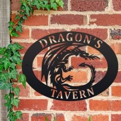 Tribal Dragon Iron Oval House Sign -House Sign Discount Store tribal dragon iron oval house sign 3